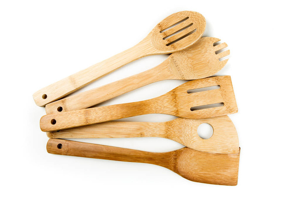 Set of bamboo utensils  - Фото, зображення