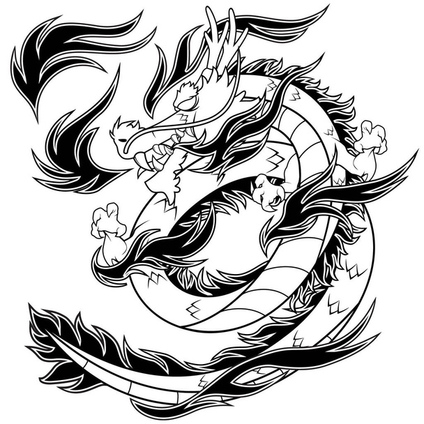 Chinese Fire Dragon - Vector, afbeelding