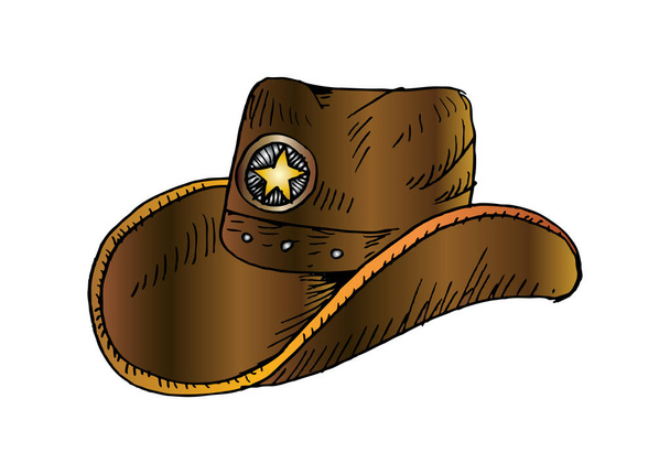 Cowboy kalap. Vázlatos stílus. - Fotó, kép