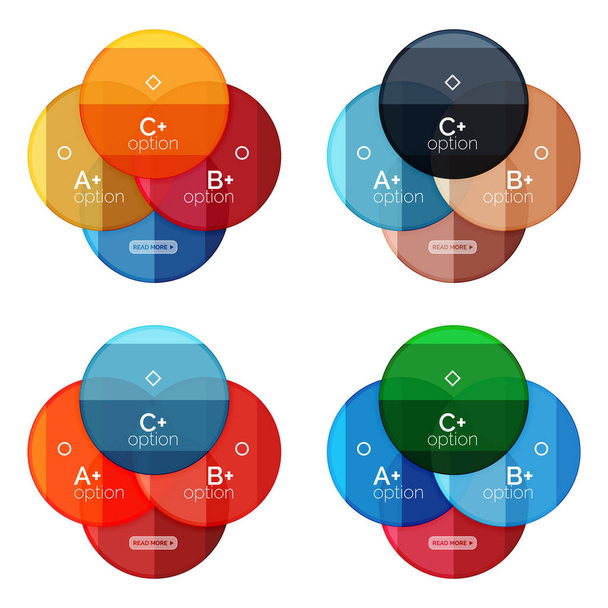 Set of round infographic banners with options - Vector, Image