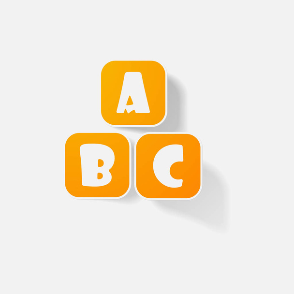 Sticker paper products realistic element design letters a b c - Вектор, зображення