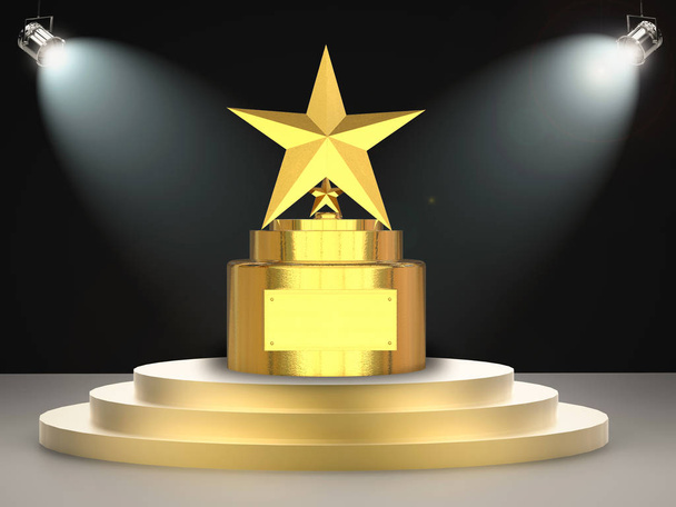 Gouden sterren trofee - Foto, afbeelding