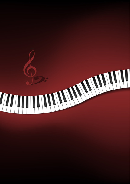 Curved Piano Keyboard Background - Vetor, Imagem