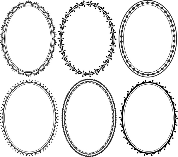 Borde oval adornado
 - Vector, Imagen