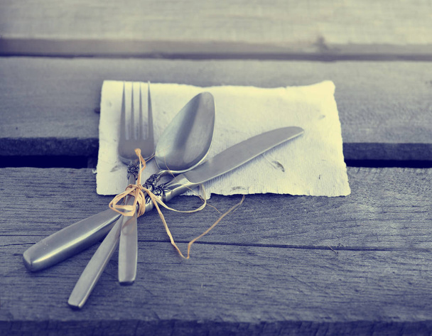 Table setting with vintage old cutlery - Photo, image