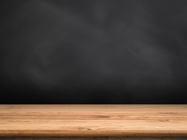 blank blackboard on wooden floor - 写真・画像