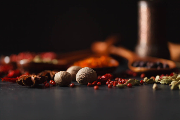Group of mix spices with paprika - Foto, Bild