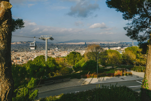 Ropeway cable car in Barcelona - 写真・画像