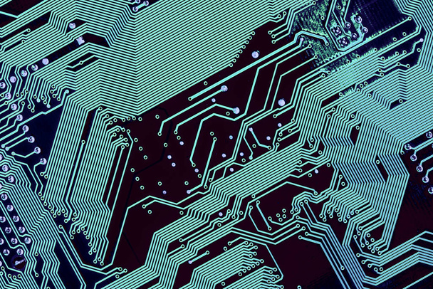kék silhouette vonalak-ból számítógép áramkör - Fotó, kép