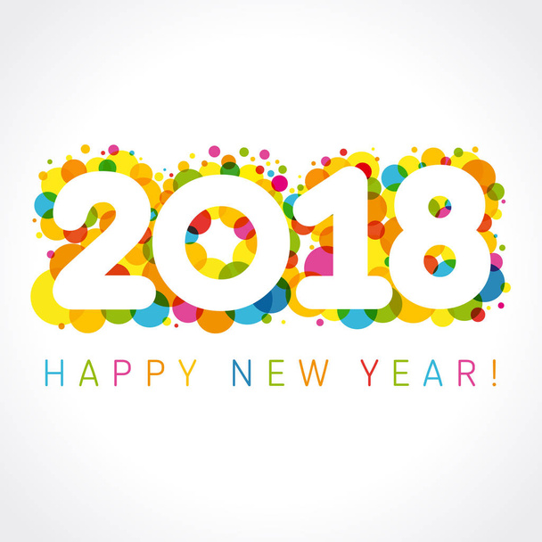 Números de 2018 Happy New Year colorul
 - Vetor, Imagem