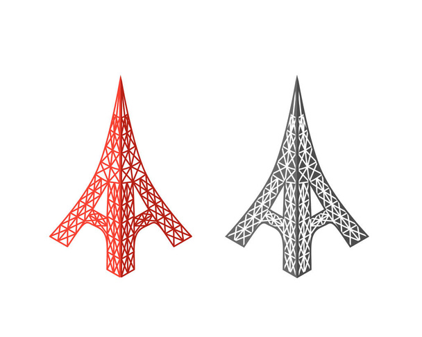 Iconos de torre Eiffel en estilo isométrico, vector
 - Vector, imagen