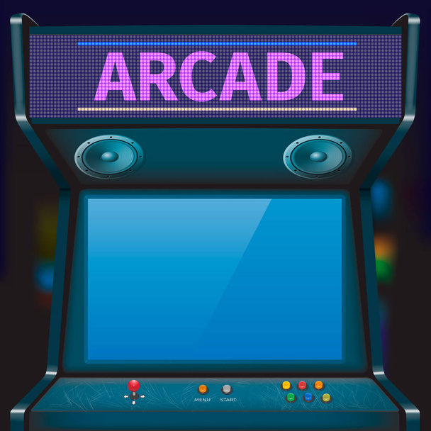 Retro arcade game machine. Vector illustration. - Vector, afbeelding