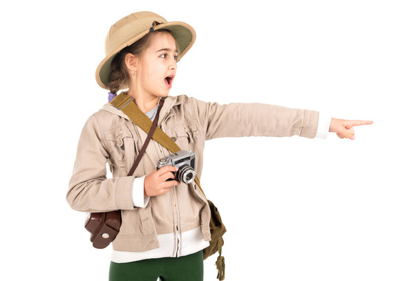 Girl in safari costume - Photo, Image