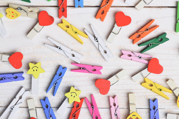 decorative colorful clothespins - Foto, imagen
