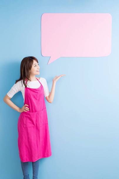  housewife take speech bubble billboard - Photo, Image