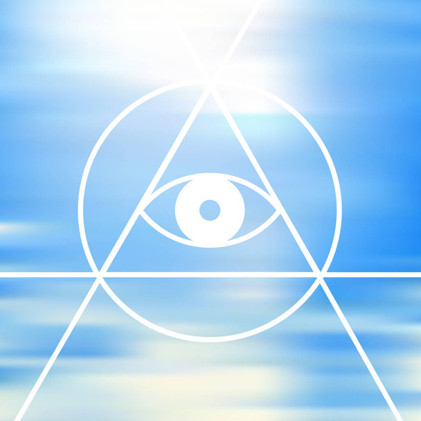 Всевидящий глаз. Символ масонства
 - Вектор,изображение