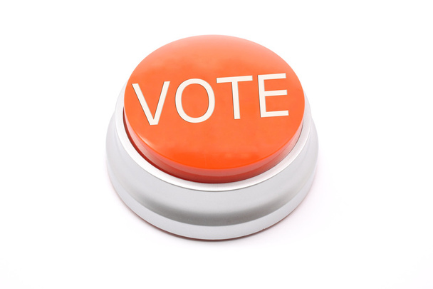 大きな赤い投票ボタン - 写真・画像