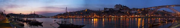 Portugal: horizonte nocturno de Oporto con vista al Puente Luiz I
 - Foto, imagen