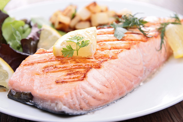 Grilled salmon - Foto, Imagen