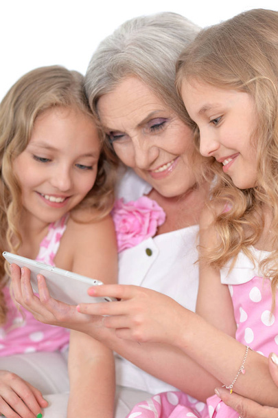 granny with her granddaughters  - Photo, Image
