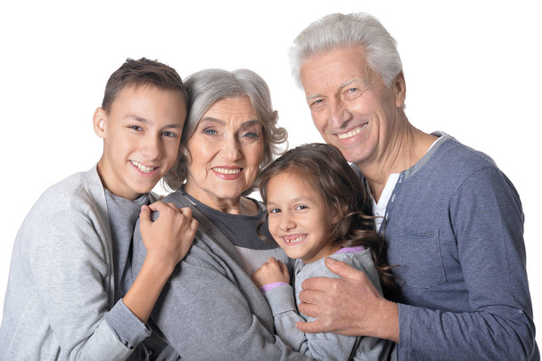 grandparents with grandchildren portrait - Foto, Imagen