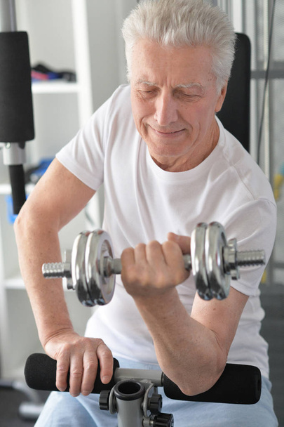 mature man doing exercises  - Foto, Imagem