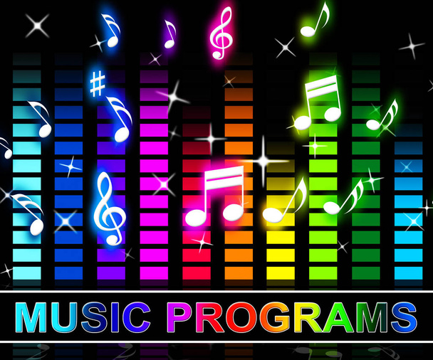 Μουσική προγράμματα σημαίνει τραγούδι εφαρμογές ή λογισμικό - Φωτογραφία, εικόνα