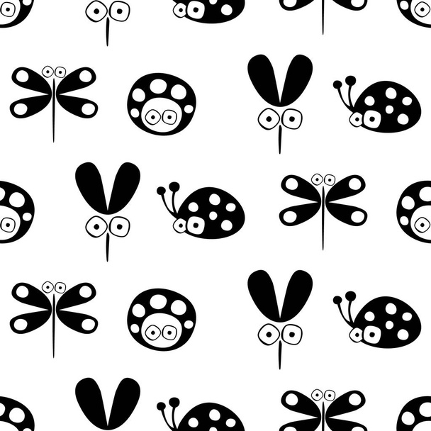 Vector seamless pattern, graphic illustration - Vector, afbeelding