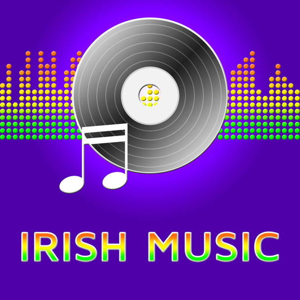 Muzyka Irlandzka oznacza kraj i zachodniej 3d ilustracja - Zdjęcie, obraz