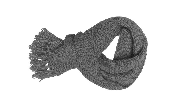 Gray scarf on a white background. - Foto, afbeelding