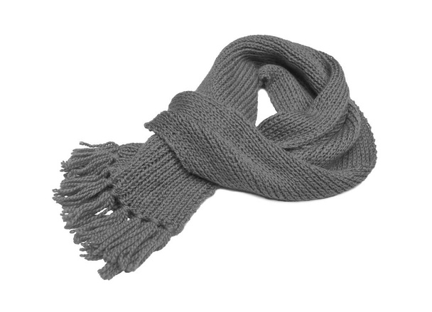 Gray scarf on a white background. - Photo, Image