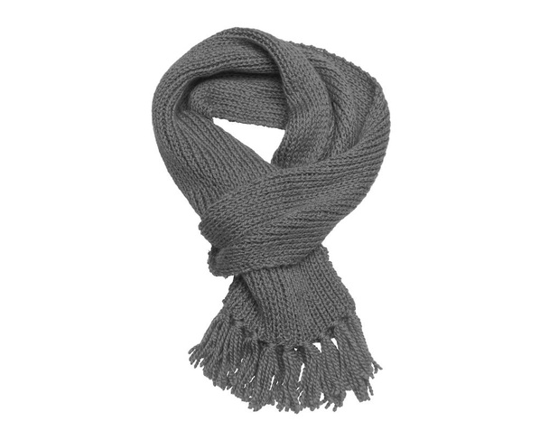 Gray scarf on a white background. - Фото, изображение