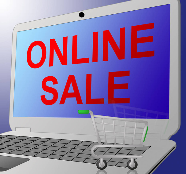 Online verkoop betekent Web kortingen 3d illustratie - Foto, afbeelding