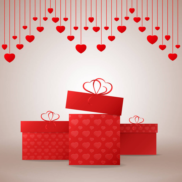 Gift boxes with hearts - Vecteur, image
