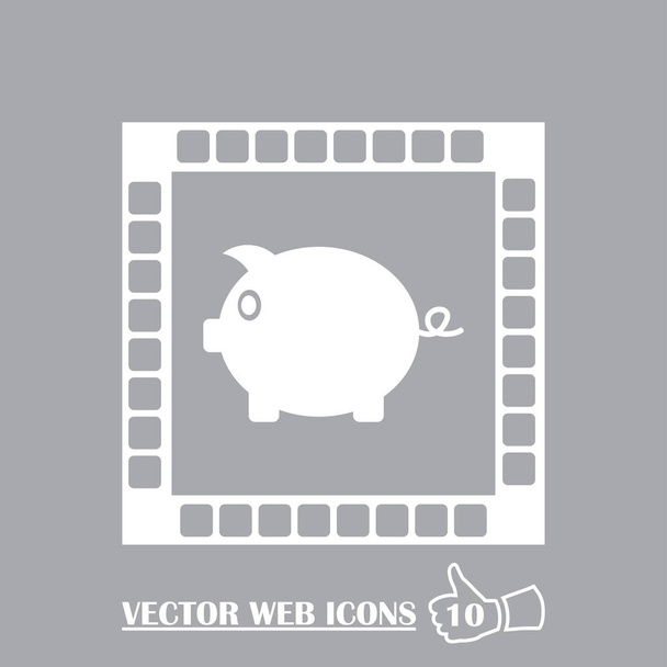 Piggy Bank ikonu vektorové, dluhy, peníze, úspory, ušetřit peníze - Vektor, obrázek