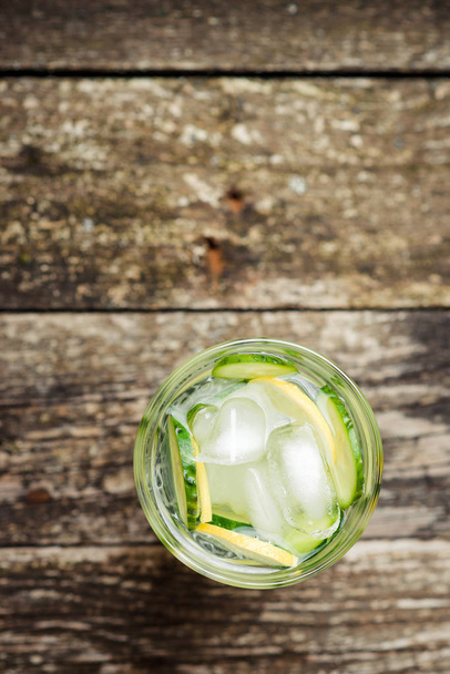 Detox water with cucumber and lemon . - Zdjęcie, obraz
