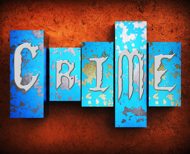 Przestępczości wskazuje, niezgodne z prawem działanie i karnego ilustracja 3d - Zdjęcie, obraz