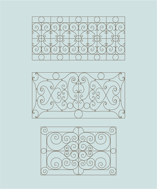 Set of forged decorative lattice - Vector, Image