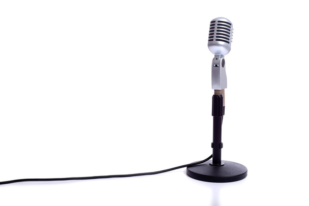 Vintage Microphone on White - 写真・画像