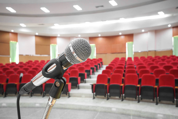 Microphone in vintage auditorium  - Photo, Image