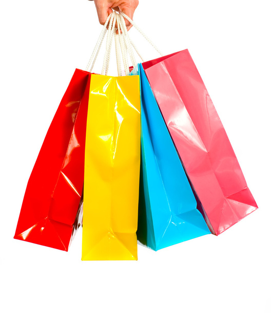 Shopping Bags on White - Фото, изображение