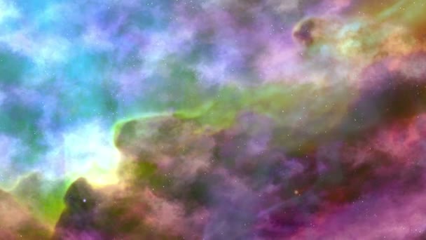 カラフルな宇宙の星雲の動き - 映像、動画