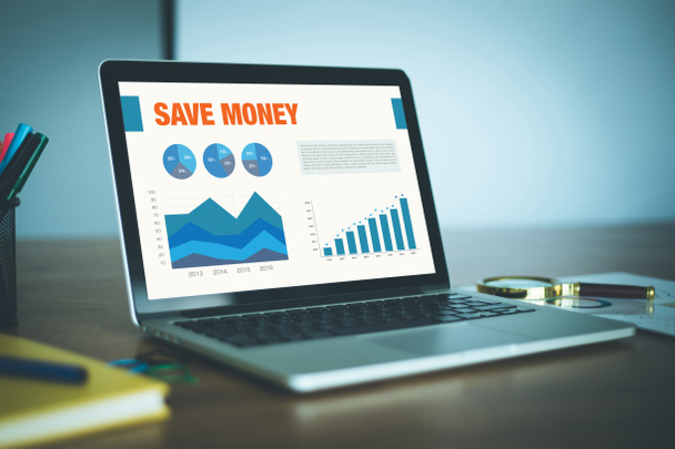screen with SAVE MONEY title - Photo, image