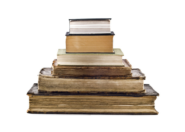 Pyramid stack of old books - Фото, зображення