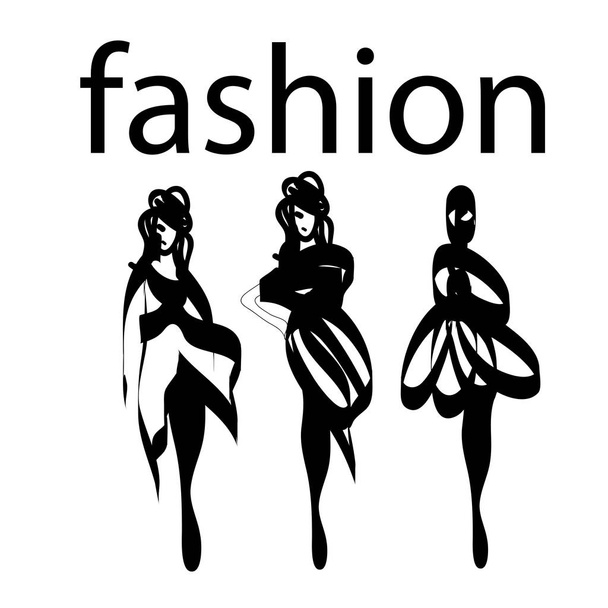 Fashion models in dresses   - Vector, Image