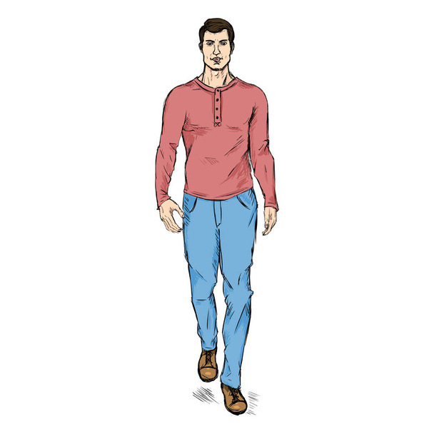 modelo masculino de moda
 - Vector, imagen