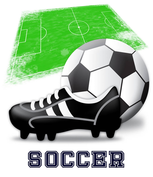 Футбольна передача показує футбольну гру 3d ілюстрація
 - Фото, зображення
