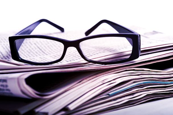 Reading Glasses on Newspapers - Photo, Image