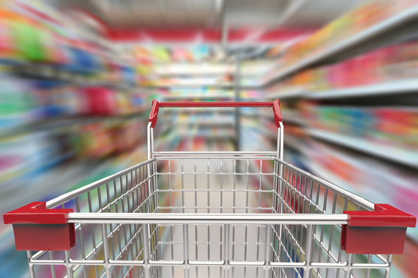 Bevásárlókocsi sikátorban szupermarket - Fotó, kép