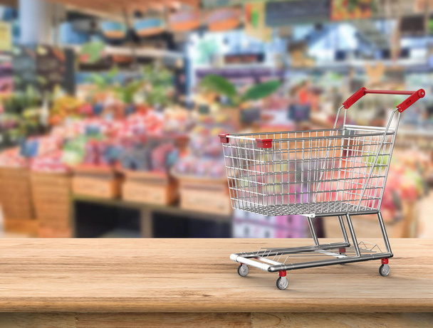 3D візуалізація кошика з фоном супермаркету
 - Фото, зображення